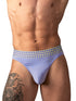 Male Power 413-306 So Comfy Gingham Thong in Purple Color Purple