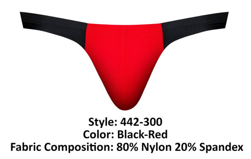 Male Power 442-300 Hot Mesh Bong Thong Color Black-Red