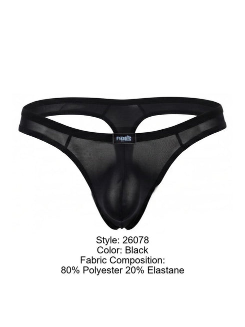 Pikante Mens Underwear Seductive Comfort PIK 26078 Isis Thongs Color Black