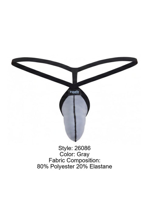 Pikante 26086 Mens Underwear Sensual Minimalist G-String Color Gray