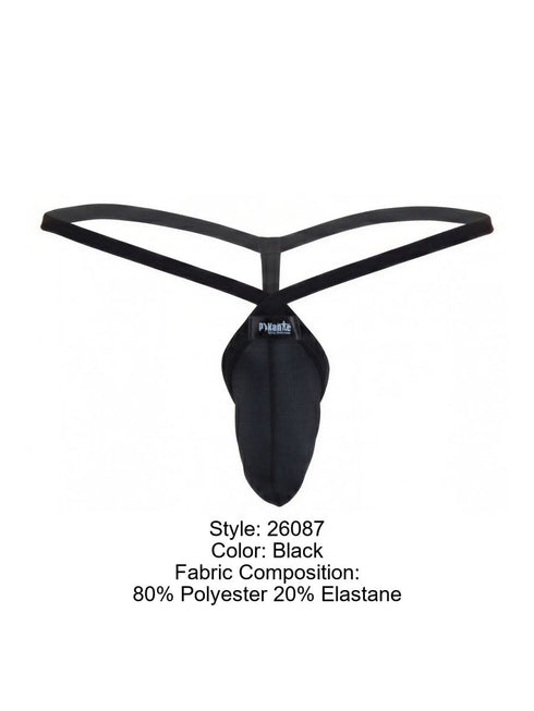 Pikante 26087 Mens Underwear Sleek Minimalist G-String Color Black