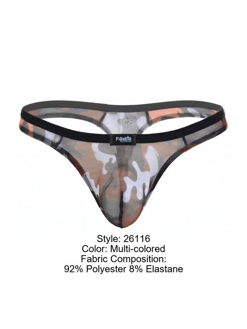 Pikante PIK 26116 Mens Underwear Cam Thongs Color Multi-colored