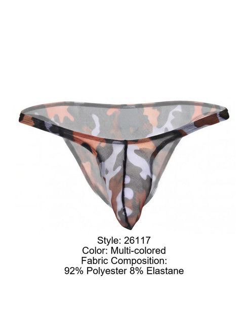 Pikante 26117 Mens Underwear Sleek Cam Bikini Color Multi-colored