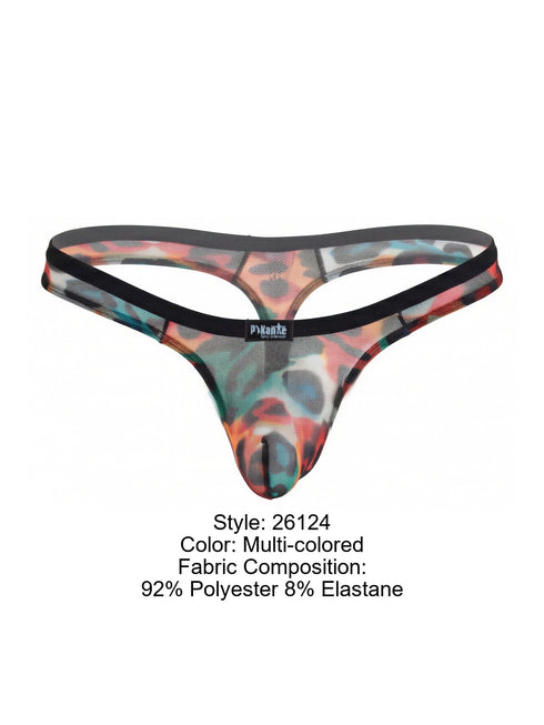 Pikante 26124 Mens Underwear Animal Print Thongs Color Multi-colored