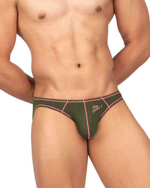 Private Structure EPUS4563 Prime Eutopia Bikini Brief Color Olive