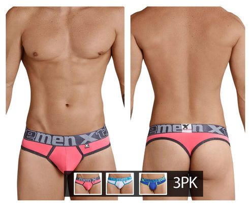 Xtremen 91031X-3 3PK Thongs Color Fuchsia-White-Blue