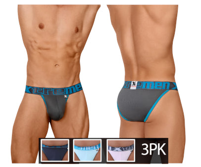 Xtremen 91057X-3 3PK Bikini Color Gray-Blue-Pink