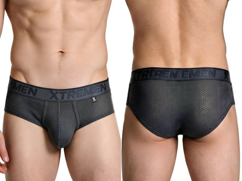 Xtremen 91250 Microfiber Mesh Briefs Color Gray