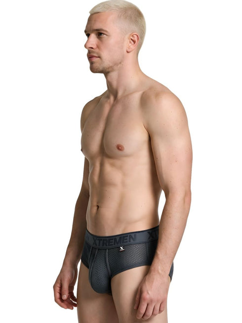 Xtremen 91250 Microfiber Mesh Briefs Color Gray