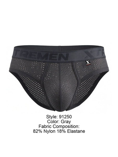 Xtremen 91250 Microfiber Mesh Briefs Color Gray