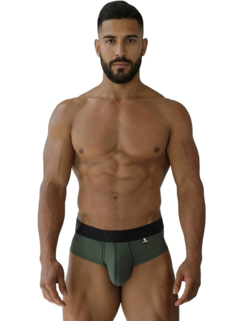 Xtremen 91250 Microfiber Mesh Briefs Color Military Green