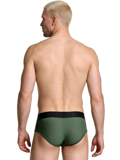 Xtremen 91250 Microfiber Mesh Briefs Color Military Green