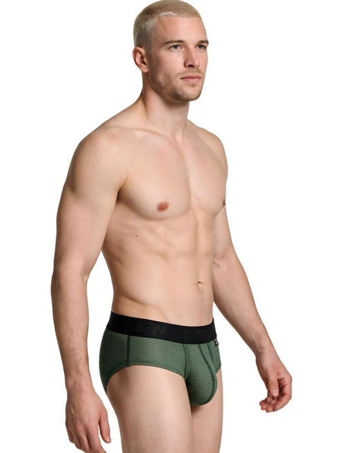 Xtremen 91250 Microfiber Mesh Briefs Color Military Green