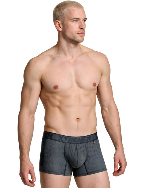 Xtremen 91251 Microfiber Mesh Boxer Briefs Color Gray