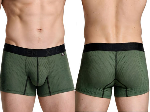 Xtremen 91251 Microfiber Mesh Boxer Briefs Color Military Green
