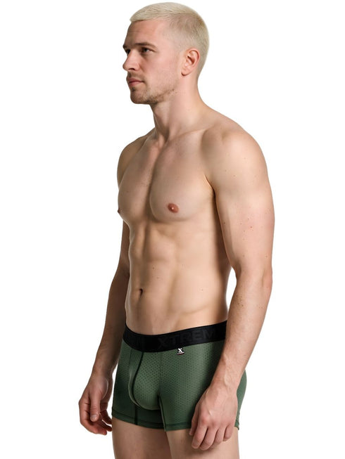 Xtremen 91251 Microfiber Mesh Boxer Briefs Color Military Green