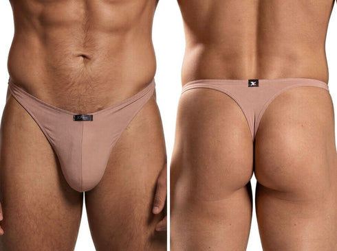 Xtremen 91254 Mens Underwear Sleek Microfiber Thongs Color Khaki