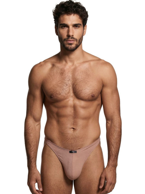Xtremen 91254 Mens Underwear Sleek Microfiber Thongs Color Khaki