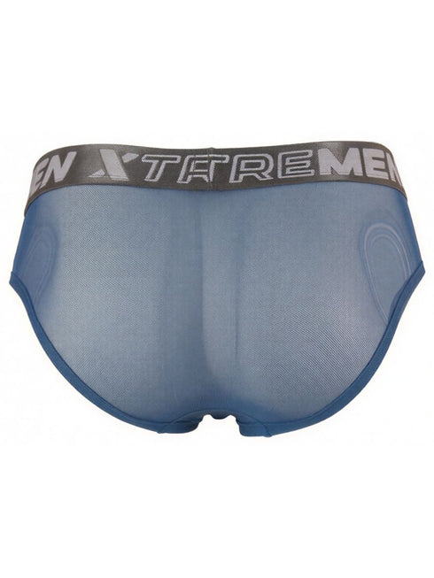 Xtremen 91262 Mens Underwear Sleek Microfiber Mesh Briefs Color Blue