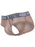 Xtremen 91262 Mens Underwear Sleek Microfiber Mesh Briefs Color Brown