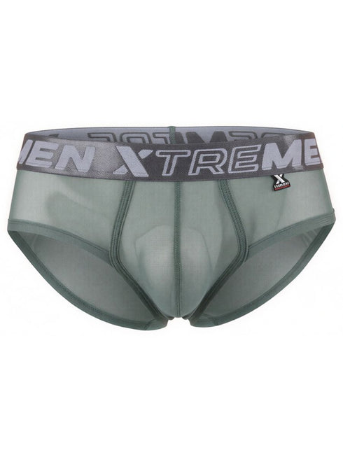 Xtremen 91262 Mens Underwear Sleek Microfiber Mesh Briefs Color Green