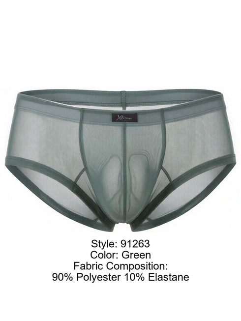 Xtremen 91263 Mens Underwear Microfiber Mesh Briefs Color Green