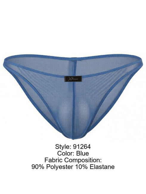 Xtremen 91264 Mens Underwear Microfiber Mesh Bikini Color Blue