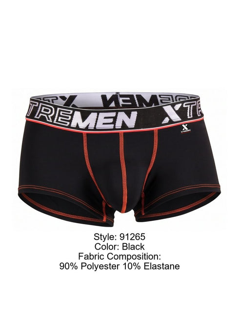Xtremen 91265 Men's Underwear Sleek Microfiber Stretch Trunks Color Black