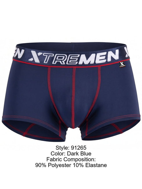Xtremen 91265 Men's Underwear Sleek Microfiber Stretch Trunks Color Dark Blue