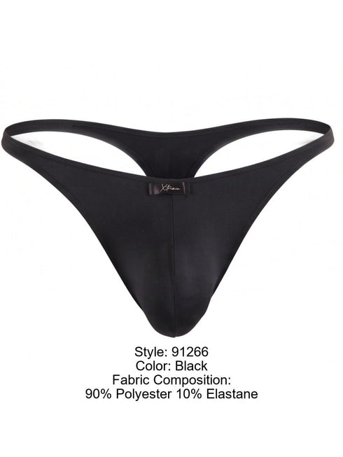 Xtremen 91266 Men's Underwear Sleek Microfiber Thongs Color Black