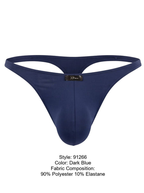 Xtremen 91266 Men's Underwear Sleek Microfiber Thongs Color Dark Blue