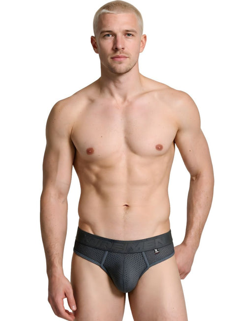 Xtremen 91268 Microfiber Mesh Thongs Color Gray