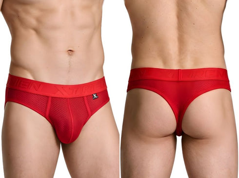 Xtremen 91268 Microfiber Mesh Thongs Color Red