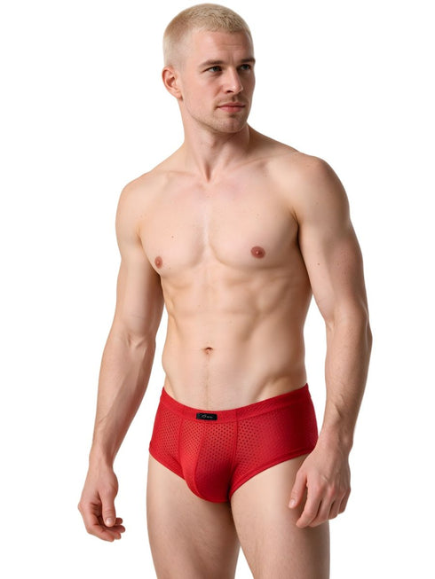 Xtremen 91269 Microfiber Mesh Briefs Color Red