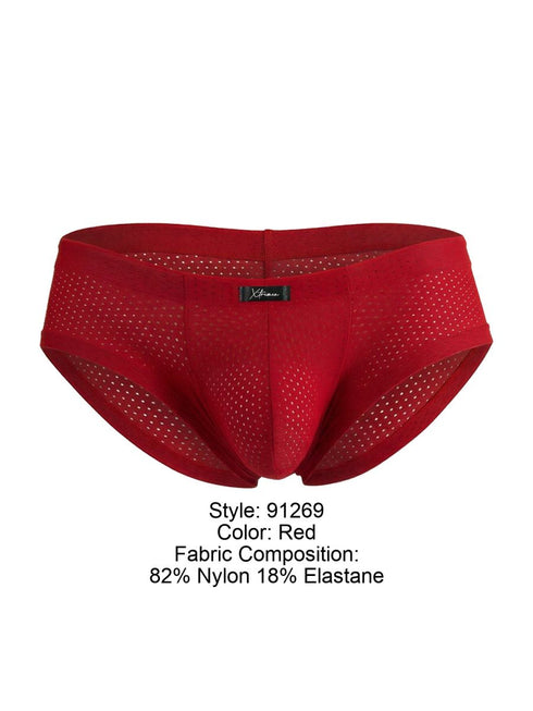 Xtremen 91269 Microfiber Mesh Briefs Color Red