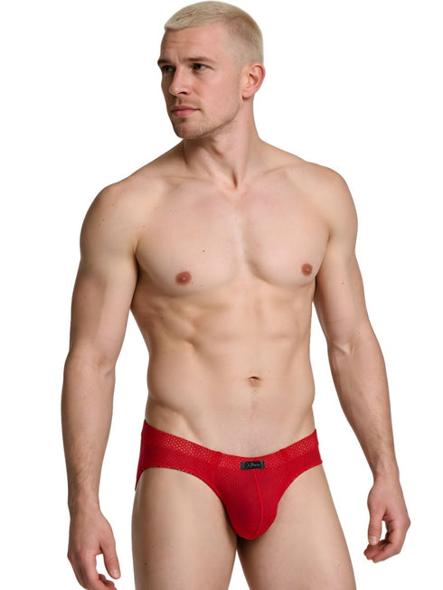 Xtremen 91270 Microfiber Mesh Briefs Color Red