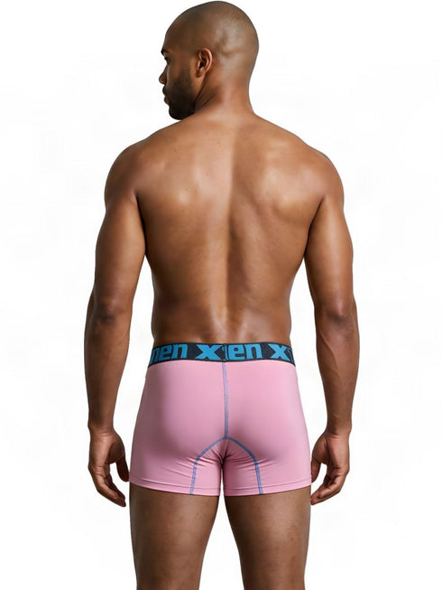 Xtremen 91271 Men's Underwear Sleek Microfiber Boxer Briefs Color Pink