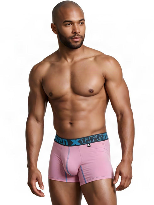 Xtremen 91271 Men's Underwear Sleek Microfiber Boxer Briefs Color Pink
