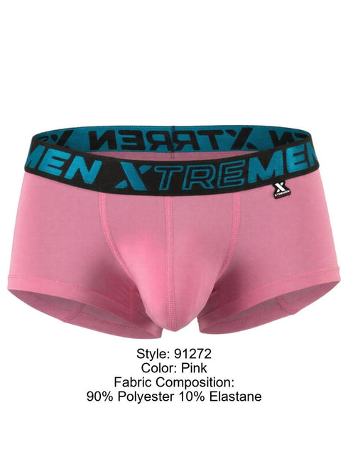 Xtremen 91272 Men's Underwear Sleek Microfiber Trunks Color Pink
