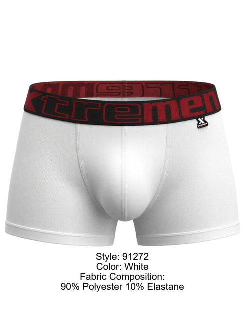 Xtremen 91272 Men's Underwear Sleek Microfiber Trunks Color White