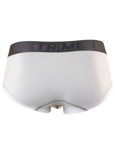 Xtremen 91273 Men's Underwear Sleek Athletic Microfiber Briefs Color White