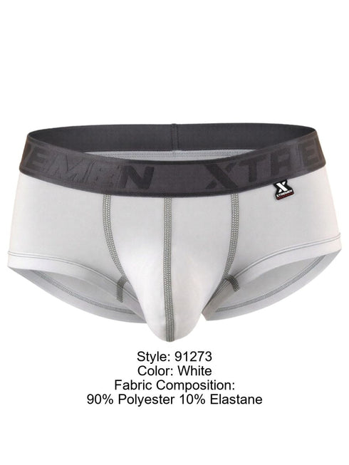 Xtremen 91273 Men's Underwear Sleek Athletic Microfiber Briefs Color White