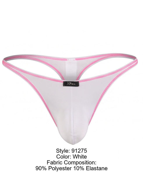 Xtremen 91275 Men's Underwear Sleek Microfiber Thongs Color White