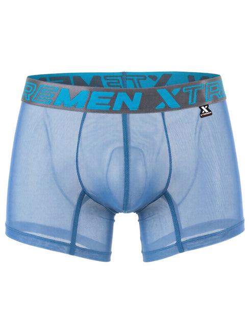 Xtremen 91277 Men's Underwear Microfiber Mesh Boxer Briefs Color Blue
