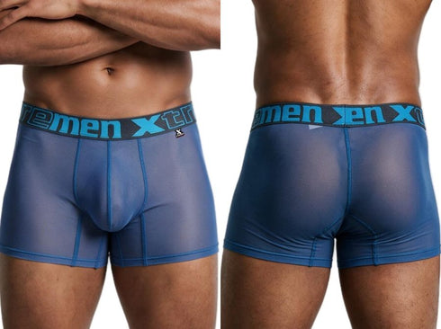 Xtremen 91277 Men's Underwear Microfiber Mesh Boxer Briefs Color Blue