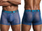 Xtremen 91277 Men's Underwear Microfiber Mesh Boxer Briefs Color Blue