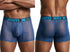 Xtremen 91277 Men's Underwear Microfiber Mesh Boxer Briefs Color Blue