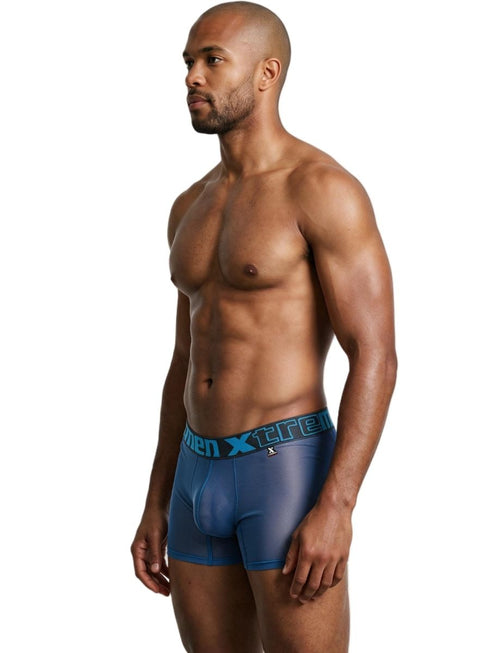 Xtremen 91277 Men's Underwear Microfiber Mesh Boxer Briefs Color Blue