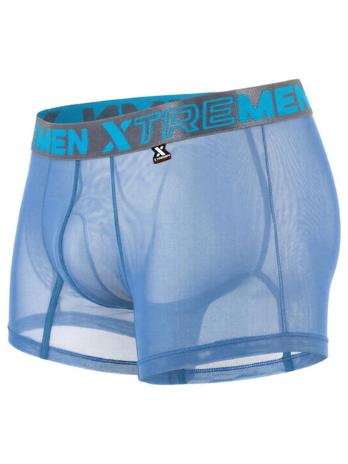 Xtremen 91277 Men's Underwear Microfiber Mesh Boxer Briefs Color Blue