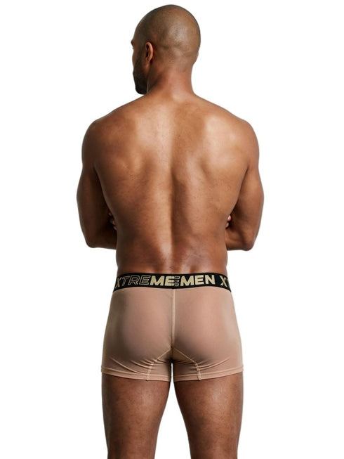 Xtremen 91277 Men's Underwear Microfiber Mesh Boxer Briefs Color Brown